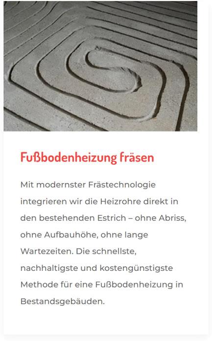 Fraestechnologie: Fußbodenheizung fräsen in Hohenstein-Ernstthal