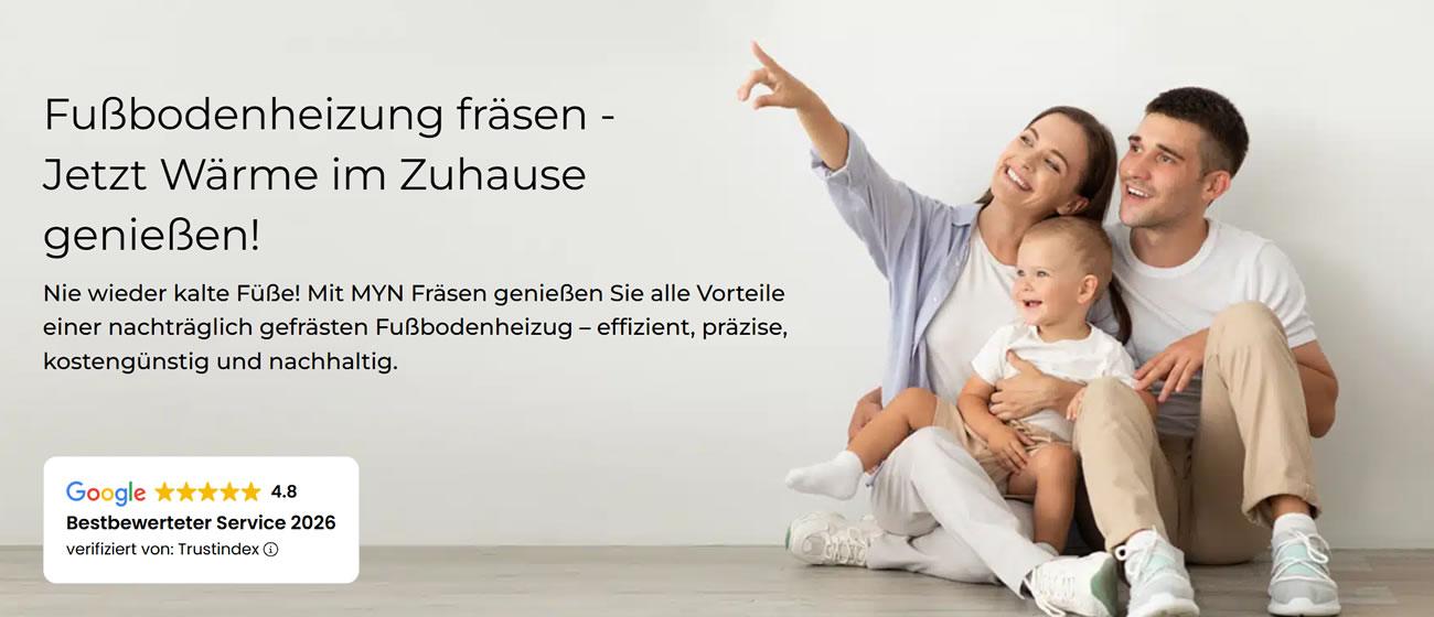 Fußbodenheizung fräsen Hohenstein-Ernstthal - ↗️MYN Fussbodenheizung-Verlegen.de: ✓Estrich schleifen, Heizungsbau, Entkernung, Trockenestrich